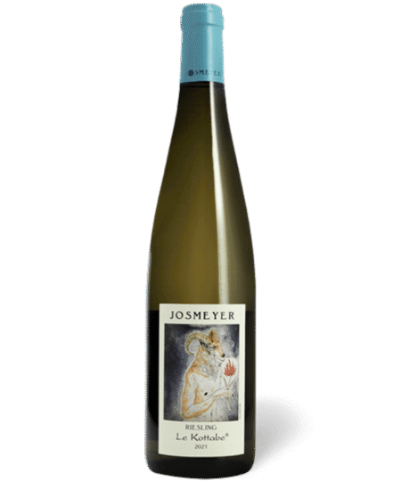 Fles Josmeyer Le Kottabe Riesling biodynamische witte wijn uit de Elzas